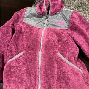 The North Face Magenta and Gray Fleece Jacket